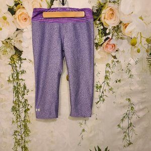 Under Armour purple striped/ marbled Capri legging